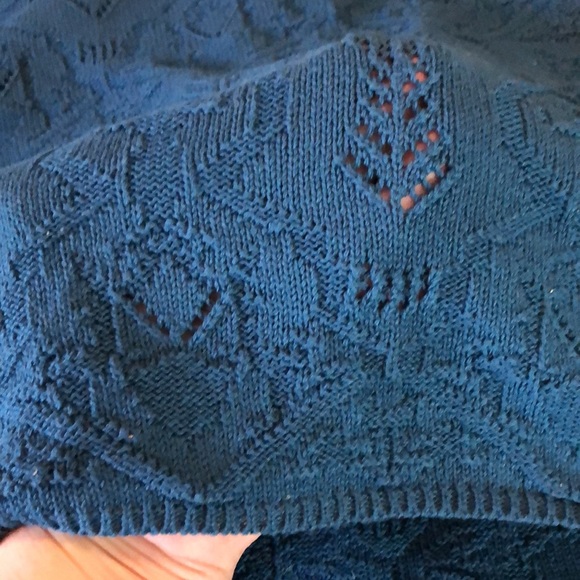 Vtg 90s DONNKENNY Classics Size 2X Textured Openweave Marine Blue Pullover NEW - Picture 10 of 15